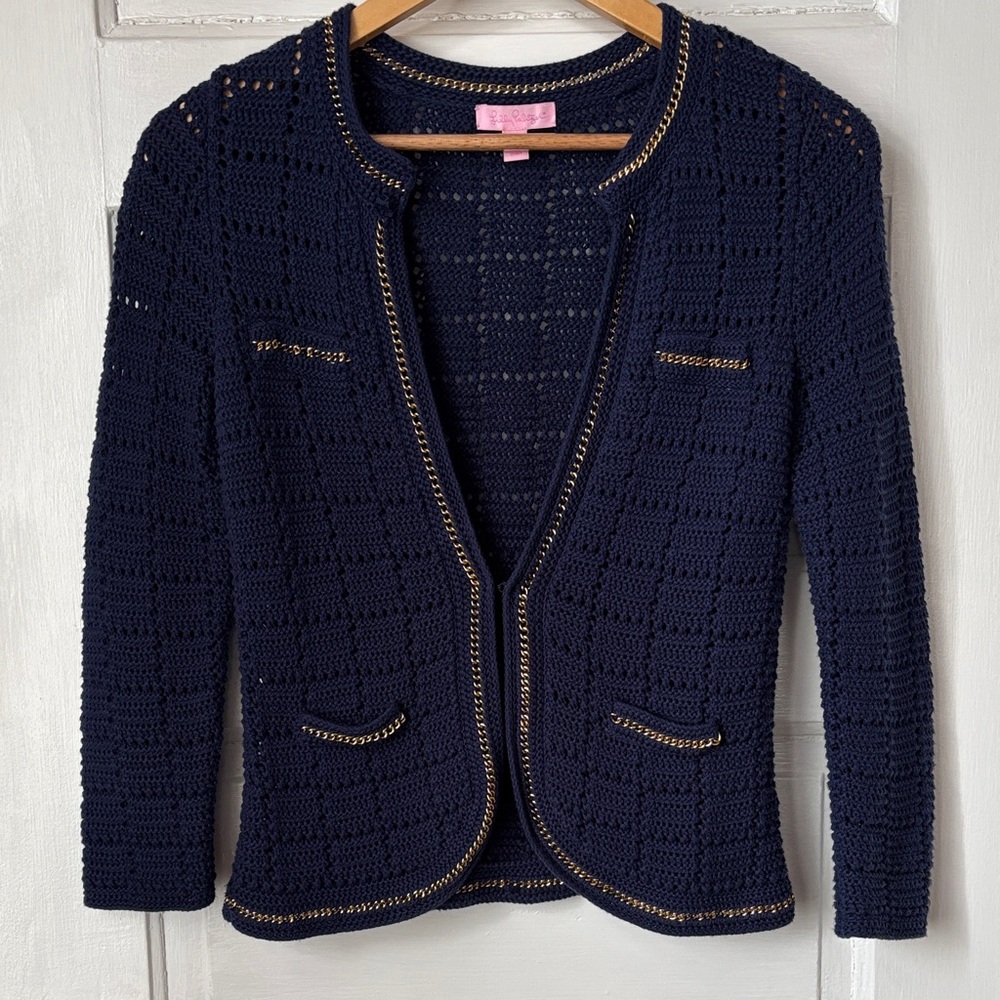 LILY PULITZER ROSA KNIT CARDIGAN SWEATER - Picture 2 of 8